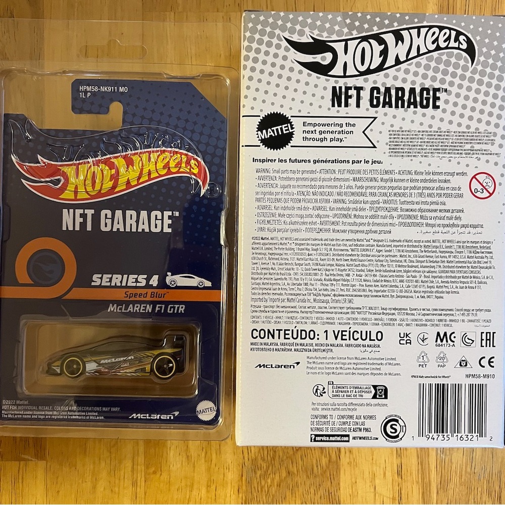 SOLD Hot Wheels NFT Garage Series 4 NFTH McLaren F1 Treasure Hunt